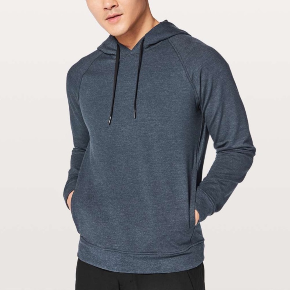 lululemon Men’s City Sweat Pullover Hoodie in Heathered True Navy Blue Small